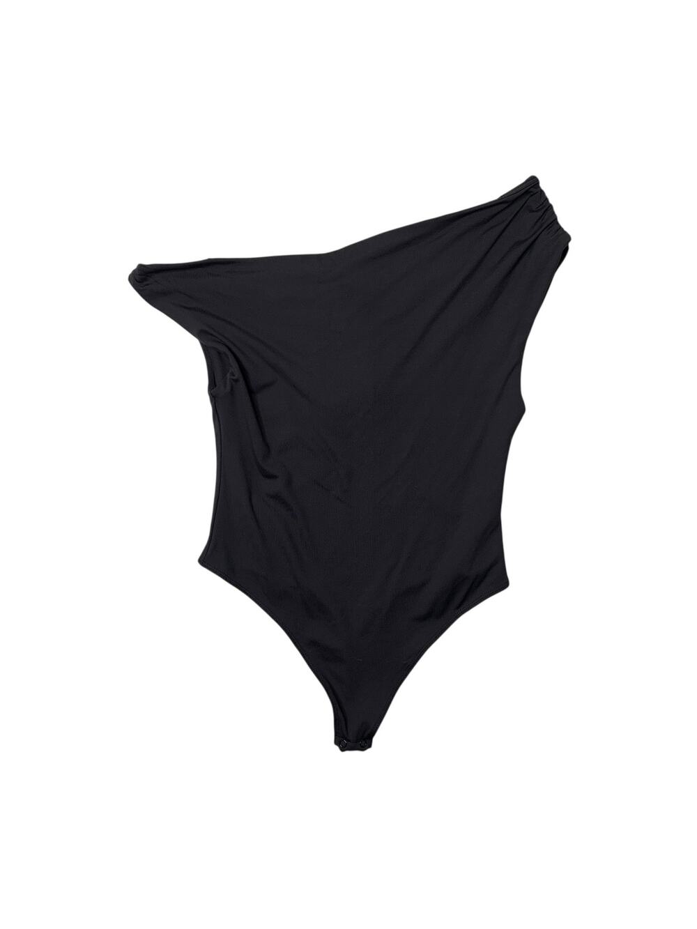 Camila Coelho Bodysuit Womens M Medium Black Draped Neck Of Shoulder One Piece